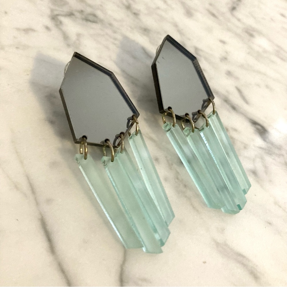 Mirrored acrylic artist-made earrings